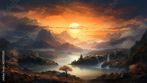 Majestic Sunset Landscape © Indika Rz