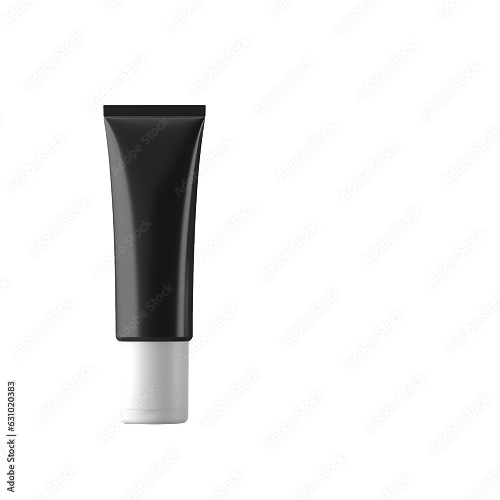 Blank black and white tube mockup on transparent background Blank black and white tube mockup on transparent background