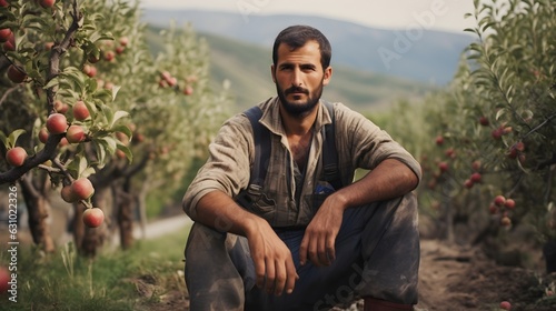 Georgian farmer working in orchards © valgabir