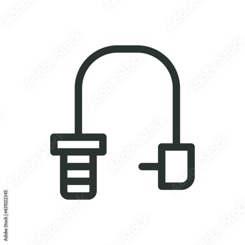 Fototapeta Antenna pigtail jumper cable isolated icon, pigtail antenna cable vector icon wi