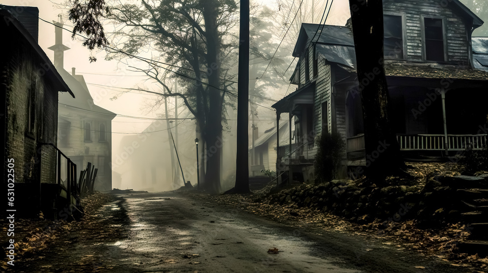 darkness street in abandoned night haunted town darkness street in abandoned night haunted town