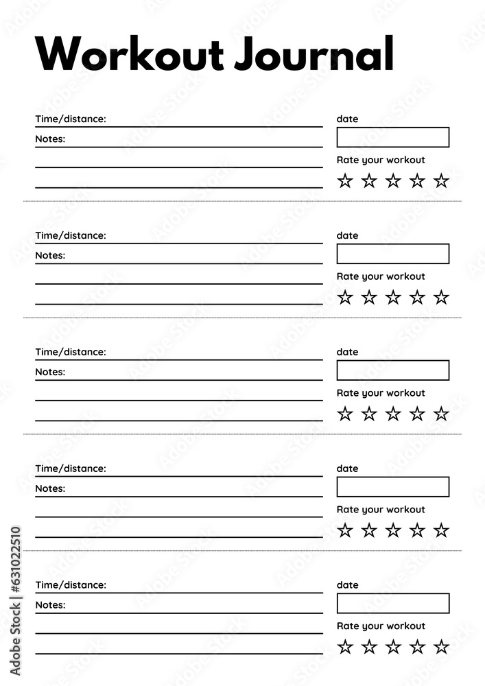 Workout Journal Template Workout Journal Template