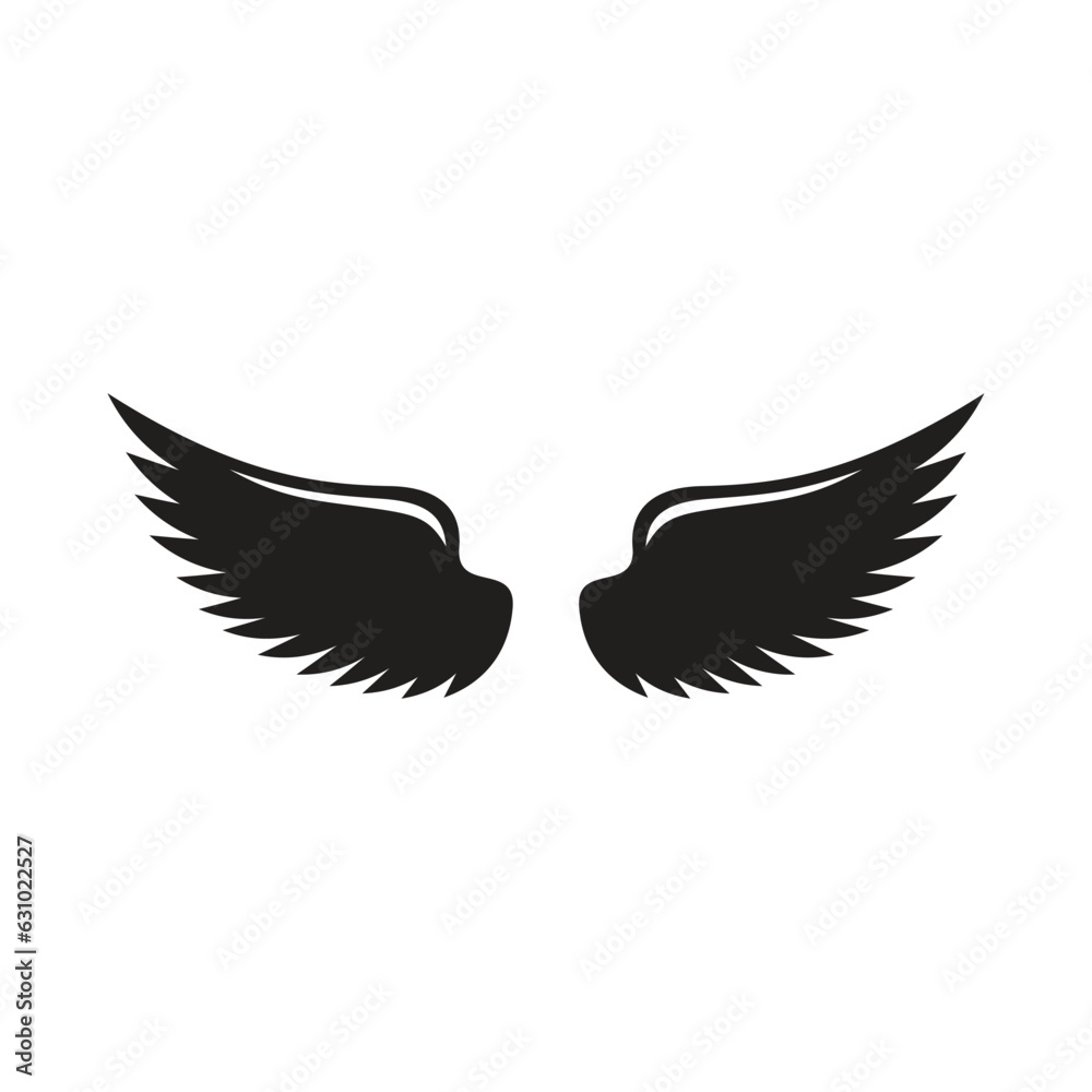 Wings Icon on White Background. Vector Wings Icon on White Background. Vector