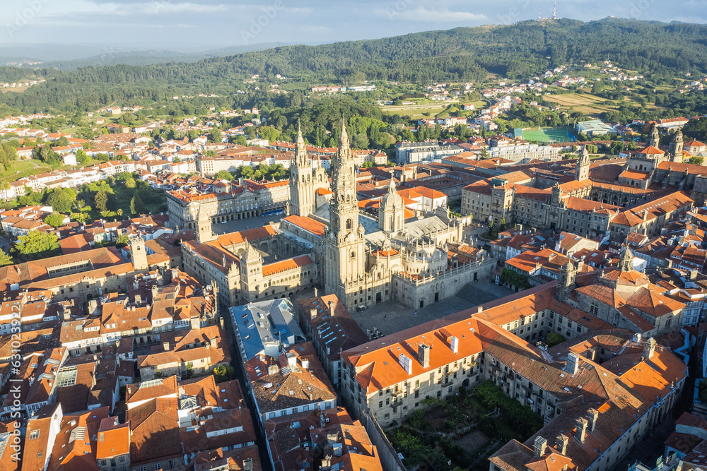 Early Morning View of the Cathedral of Santiago de Compostella, Spain