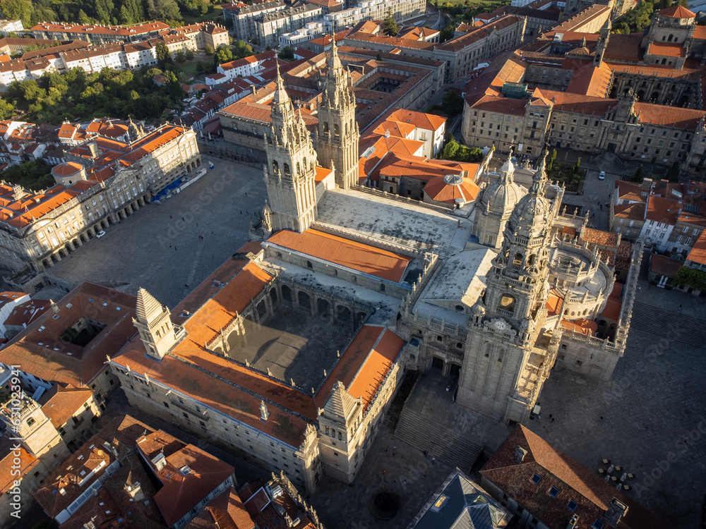 Early Morning View of the Cathedral of Santiago de Compostella, Spain