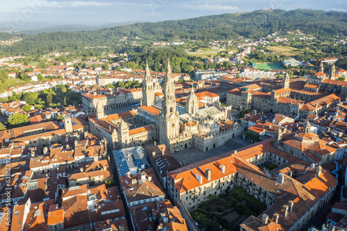 Obraz na płótnie Early Morning View of the Cathedral of Santiago de Compostella, Spain w salonie