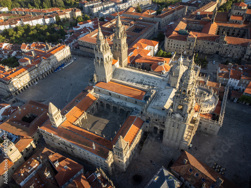 Obraz na płótnie Early Morning View of the Cathedral of Santiago de Compostella, Spain w salonie