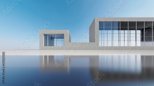 3d rendering architecture background modern building geometric shape © Annuitti