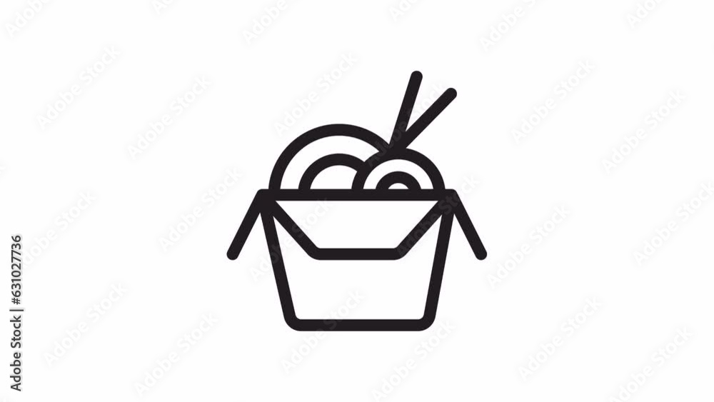 Noodle Box, Food Delivery animated icon on transparent background.
Noodle Box, Food Delivery animated icon on transparent background.