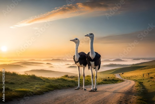 pair of ostrich
