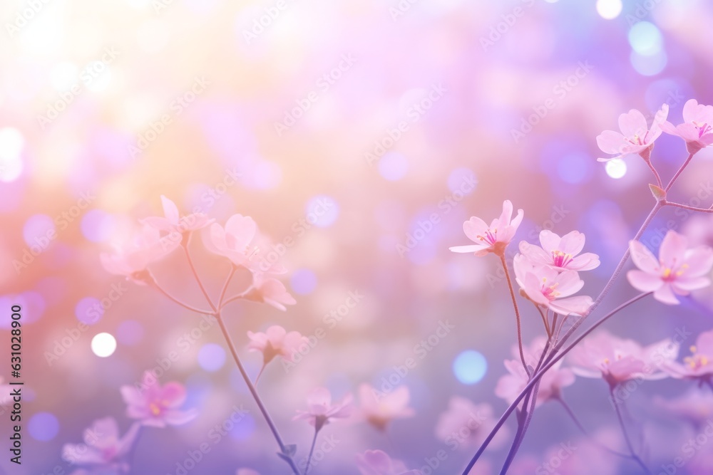 Background of Sakura flowers , cherry blossoms in the springtime as a backdrop , defocused floral background