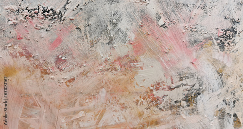 Tło malowane pędzlem, w kolorach szarym, białym, beżowym, różowym z odrobiną faktury z grubego piasku