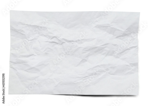 wrinkled white paper sheet isolated