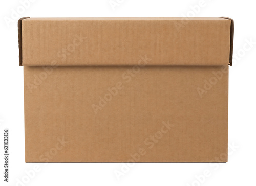 cardboard box front view isolated
