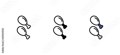 Chicken Leg icon design with white background stock illustration