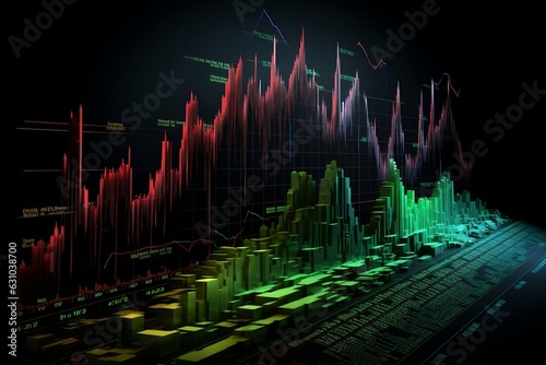 Candlestick chart and data of world financial market.