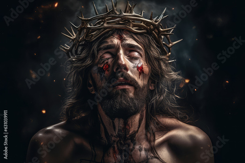 Portrait of Jesus, savior of mankind, generative AI