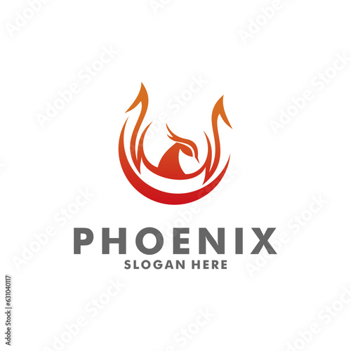 phoenix wing logo animal abstract, luxury and colorful phoenix logo illustration template