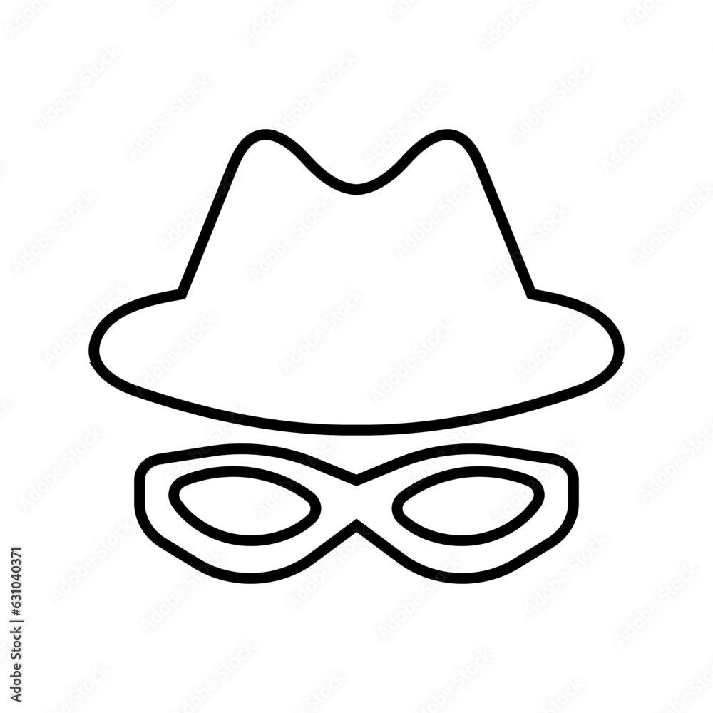 Incognito icon vector. Unknown illustration sign. Nameless symbol or logo. Incognito icon vector. Unknown illustration sign. Nameless symbol or logo.