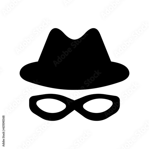 Incognito icon vector. Unknown illustration sign. Nameless symbol or logo.