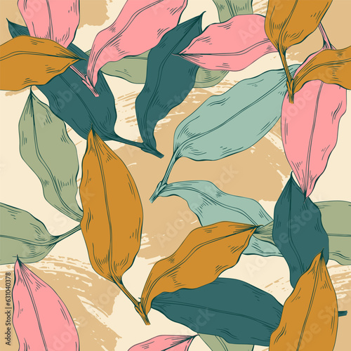 Bay leaf. Floral botanical flower. Isolated illustration element. Vector hand drawing wildflower for background, texture, wrapper pattern, frame or border.