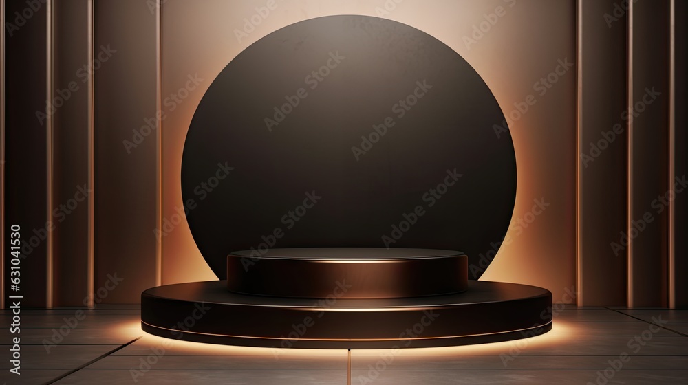 Fototapeta premium Elegant metal background with pedestal