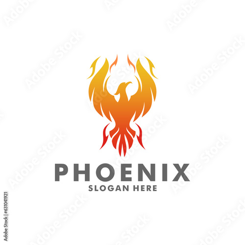 phoenix wing logo animal abstract, luxury and colorful phoenix logo illustration template