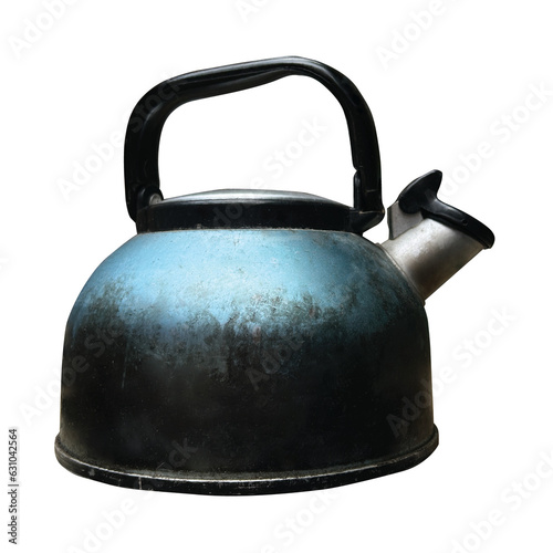 old kettle isolated on white