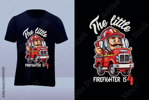 The little Firefighter vector  t-shirt design