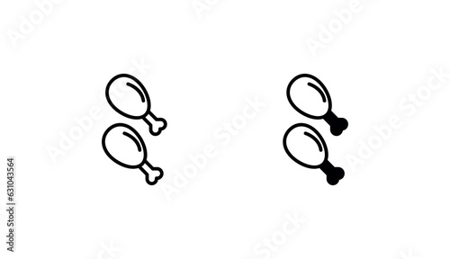 Chicken Leg icon design with white background stock illustration