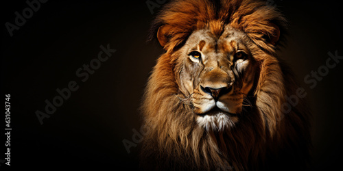 lion isolated on clean background  generative ai