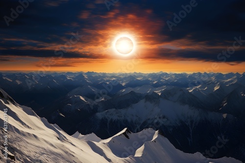 Chilled Shadow: A Hybrid Solar Eclipse Witnessed from a Snowy Mountain Peak