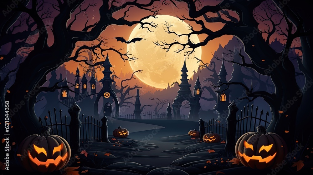 Fototapeta premium Halloween on dark background