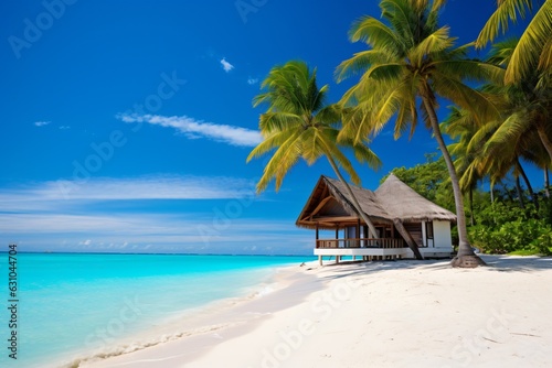 Tropical beach with white sand.