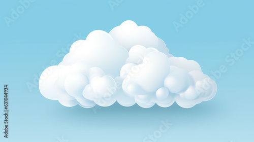 illustration of the white cloud on pastel background © EmmaStock