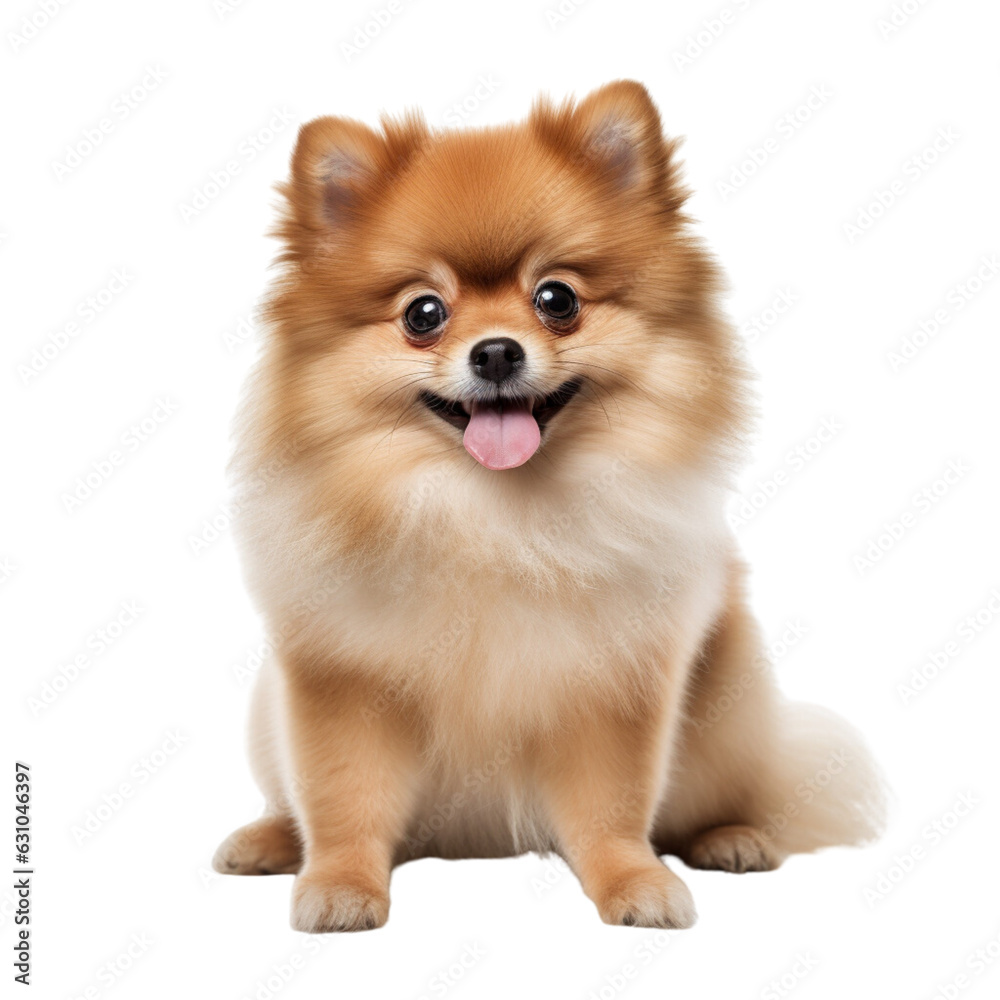 Cute Pomeranian full body on white background Cute Pomeranian full body on white background