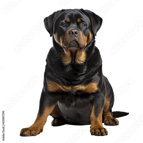 Cute rottweiler full body on white background