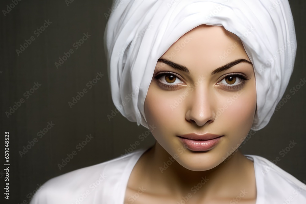 Beautiful woman with a headscarf Fictional Character Created By Generative AI. Beautiful woman with a headscarf Fictional Character Created By Generative AI.