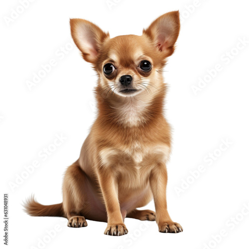 Cute chihuahua full body on white background