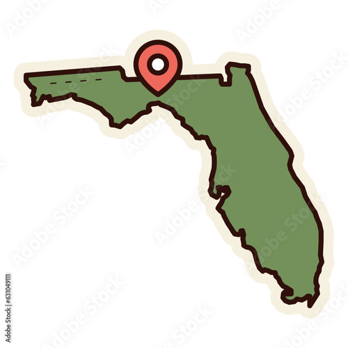 Florida map sticker