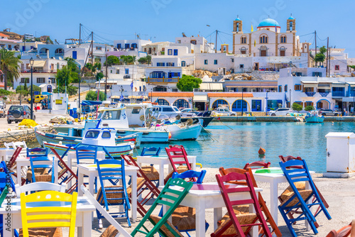 Fototapeta Naklejka Na Ścianę i Meble -  The picturesque harbor of Lipsi island, Dodecanese, Greece