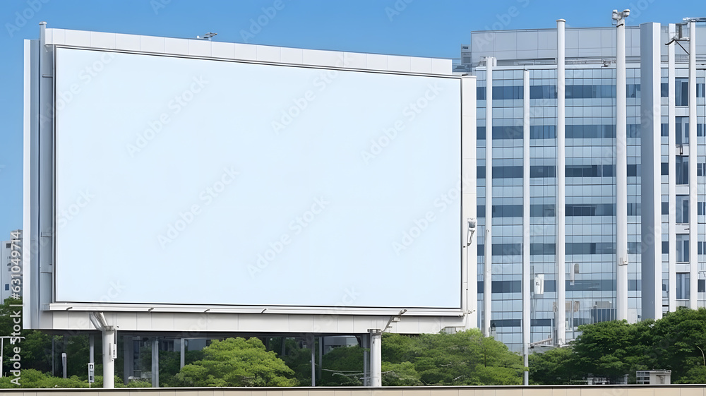 屋外看板、空白、屋外広告｜outdoor billboard, blank, Out-of-home advertising. Generative AI