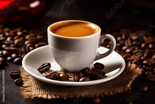 Coffee Espresso Cup, Coffee Beverage Espresso Shot Created with Generative AI Tools