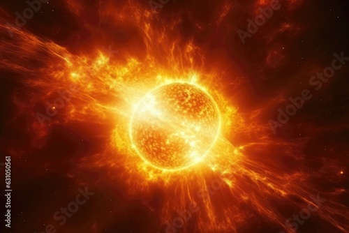 Solar flare texture background, intense and radiant solar bursts, cosmic and celestial surface, rare and cosmic © Kanisorn