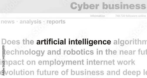 Artificial intelligence machine deep learning and ai chat bot gpt headline news across international media. Abstract concept of internet news titles on screens loop. Seamless and looped animation.
