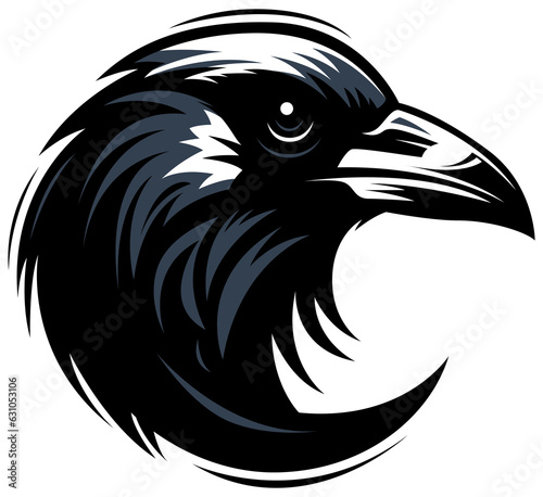Crow head emblem Fototapeta