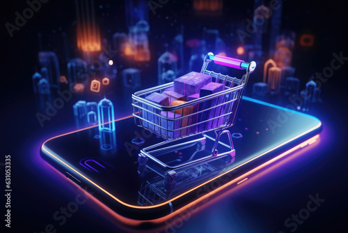  Concept of online shopping technology digital payment from mobile phone