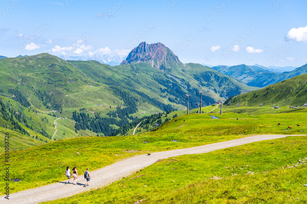 Grosser Rettenstein Mountain with green landscape of Kitzbueheler Alps, Austria