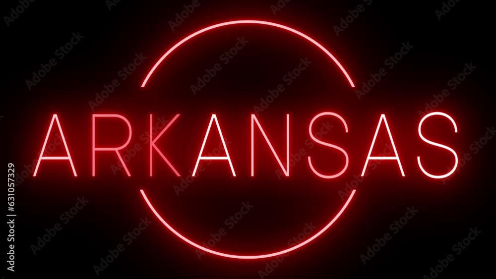Red neon sign for Arkansas Red neon sign for Arkansas