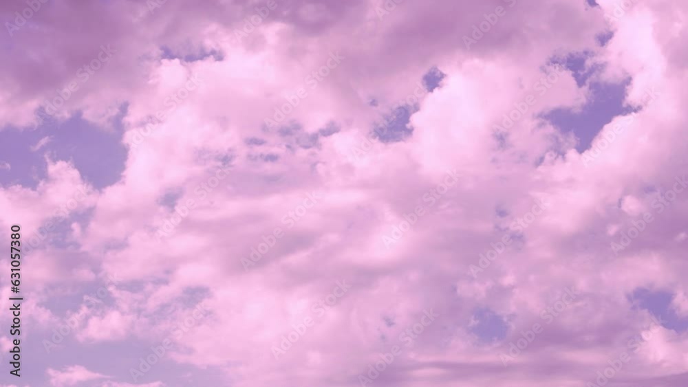 Colorful Cumulus Clouds Flying in Blue Sky at Sunrise Time Lapse Aerial View. Colored Sky in Lilac Pink at Dawn and Puffy Clouds. Beautiful Morning Cloudy Sky, Atmosphere. Colorful Cumulus Clouds Flying in Blue Sky at Sunrise Time Lapse Aerial View. Colored Sky in Lilac Pink at Dawn and Puffy Clouds. Beautiful Morning Cloudy Sky, Atmosphere.